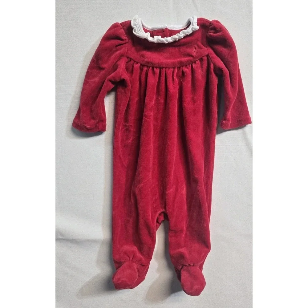 Ralph Lauren velour Christmas/holiday baby One Piece 0-3 Months